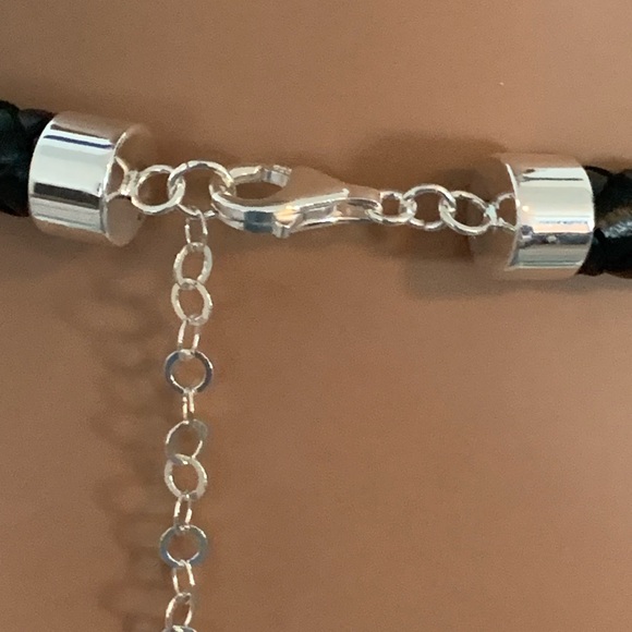 Silpada Vintage Solid Sterling Ichthus Cross Pendant Sterling/Leather Necklace - Picture 5 of 15